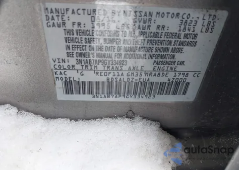 2016 Nissan Sentra Sv z USA, uszkodzony, nr VIN 3N1AB7AP9GY334923